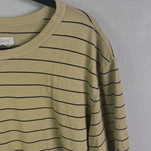 Outerknown T Shirt Men L Green Black Khaki Striped Spellout Outdoors Hiking SPOT - Picture 3 of 13